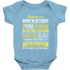 Legends Are Born In October Baby Onesie