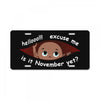 November Peeking Out Baby Boy License Plate