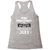 never underestimate an old man who was born in july Racerback Tank