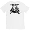 frideay white V-Neck Tee