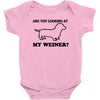 are you looking at my weiner t shirt funny dog wiener dachshund s m l Baby Onesie