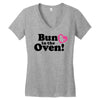 Bun in the Oven with Heart Baby Girl Women's V-Neck T-Shirt