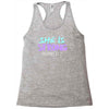 she is strong Racerback Tank
