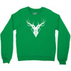 deer head vector white logo Crewneck Sweatshirt