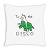 To The Disco (Unicorn Riding Triceratops) Throw Pillow