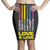 Lightsaber Rainbow Pencil Skirts