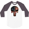skull us flag 3/4 Sleeve Shirt