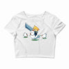 mighty hero atop a chicken Crop Top
