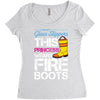 Forget Glass Slippers This Princess Wears Fire Boots Women's Triblend Scoop T-shirt