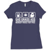 gas grass ass nobody rides for free funny Ladies Fitted T-Shirt