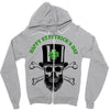 happy saint patrick day skull Zipper Hoodie