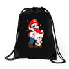 mario licking toad Drawstring Bags
