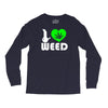 i love weed fun Long Sleeve Shirts