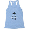 its the sudden deceleration that kills you funny physics Racerback Tank