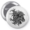 lion zentangle Pin-back button