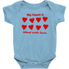 my heart is filled with love Baby Bodysuit