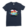 a turtle made it to the water Ladies Fitted T-Shirt
