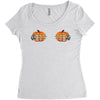 pumpkin skull hand Women's Triblend Scoop T-shirt