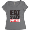 EAT SLEEP FORTNITE Women's Triblend Scoop T-shirt