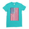 t-rex vintage american flag Ladies Fitted T-Shirt