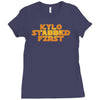 kylo stabbed first Ladies Fitted T-Shirt