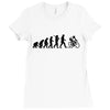 evolution of a cyclist mens black or blue cycling t shirt bike Ladies Fitted T-Shirt