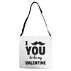 i moustache you to be my valentine Adjustable Strap Totes