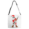 rock star santa claus father christmas Adjustable Strap Totes