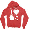 i love house music dj baseball Zipper Hoodie
