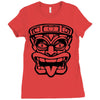 tiki mask hawaiian Ladies Fitted T-Shirt