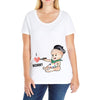 Cute Baby Painter's Mom Love Ladies Curvy T-Shirt
