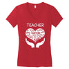 heart of a teacher. if you think my hands are full, you should see my Women's V-Neck T-Shirt