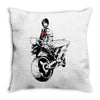 biker girl Throw Pillow