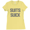 suits suck! t shirt t funny comedy on tv large Ladies Fitted T-Shirt