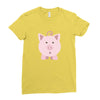 cute surprised pig pig Ladies Fitted T-Shirt
