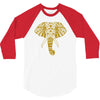 tribal print elephant geometric gold animals cool 3/4 Sleeve Shirt
