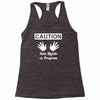 caution! jazz handsfunny jazz dance comic boogie camp trumpet Racerback Tank