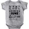 Born In June Baby Onesie