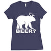 new bear deer beer funny Ladies Fitted T-Shirt