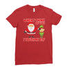 touch my elf christmas fun and naughty Ladies Fitted T-Shirt