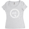 el q white logo Women's Triblend Scoop T-shirt