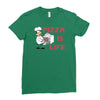 pizza is love pizza is life Ladies Fitted T-Shirt