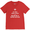 if you keep calm you'll never be a super saiyan V-Neck Tee