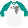 girl butterfly head 3/4 Sleeve Shirt