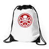 red skull logo avengers marvel comics gift Drawstring Bags