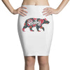 Floral Baby Bear Pencil Skirts