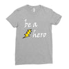 be a hero logo white Ladies Fitted T-Shirt