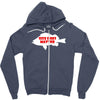 funny size does matter fishing fish holiday jarvis reel rod line sinke Zipper Hoodie