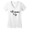 woman up Women's V-Neck T-Shirt