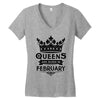 Queens Are Born In February Women's V-Neck T-Shirt